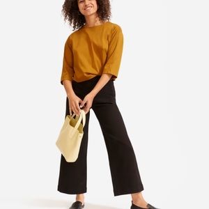Everlane the Wide Leg Crop Pant, size 4, Black